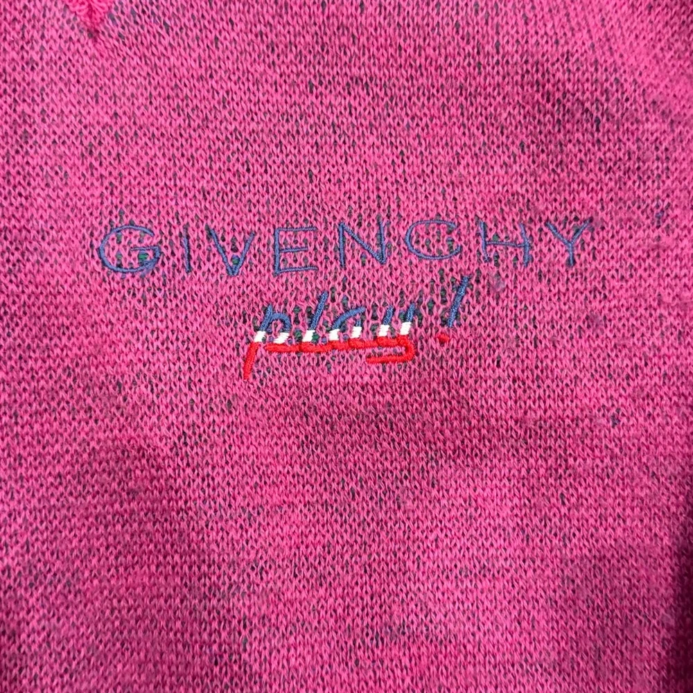 Givenchy Pink V-Neck Sweater with Blue and Green Accents - Picture 2 of 6